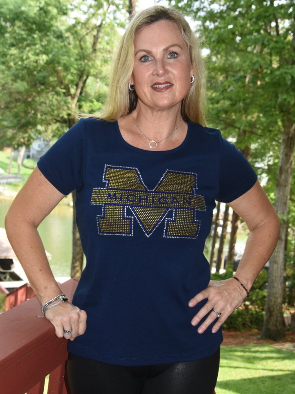 Michigan Wolverines navy blue short sleeve shirt  XS S M L XL XXL 1X…